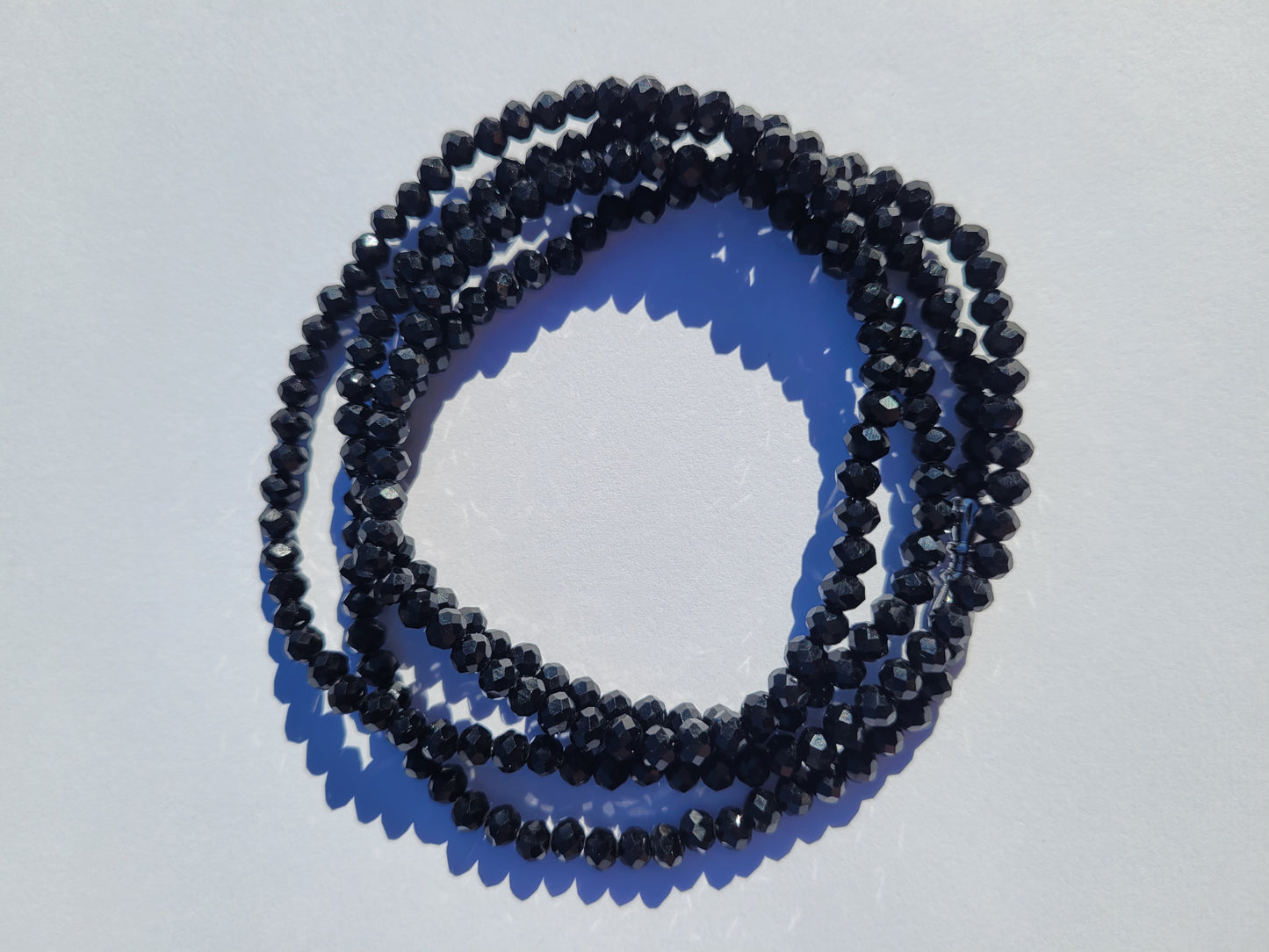 Black crystal beads