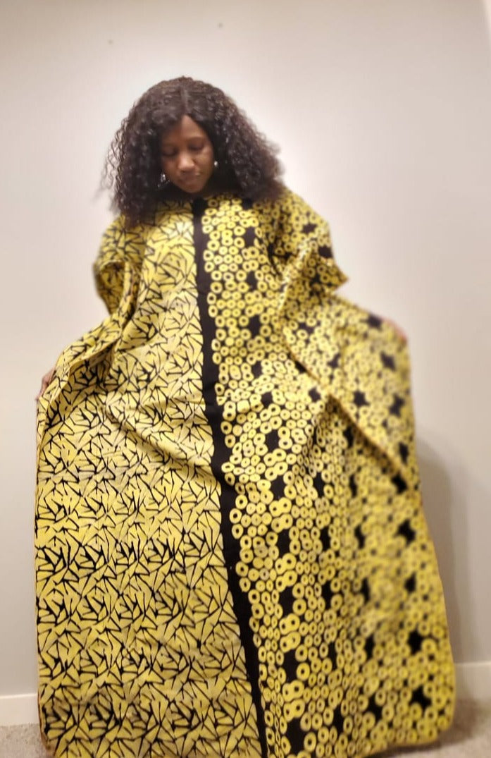 Batiki boubou yellow