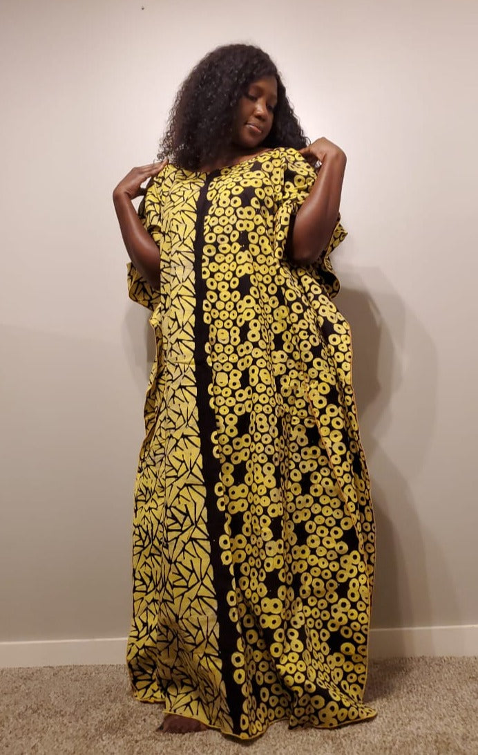 Batiki boubou yellow