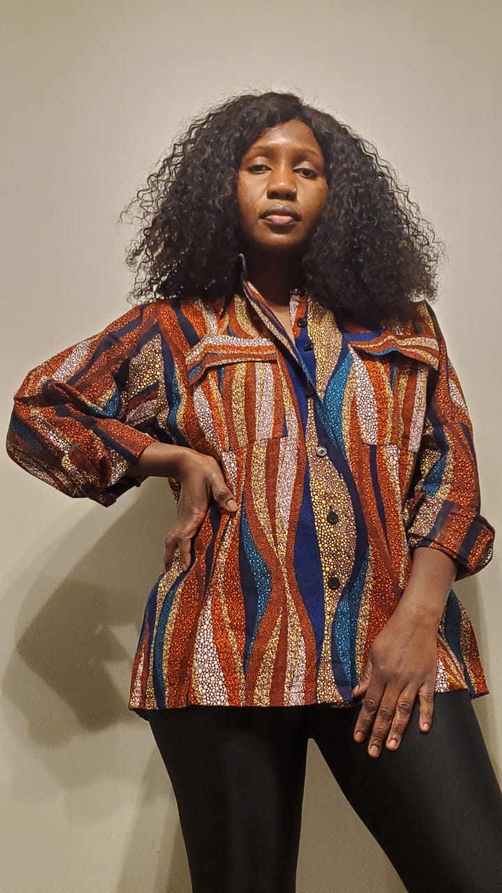 Boo kitenge shirt- peacock